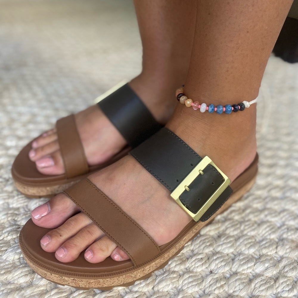Sorel sandals NWOT tan black perfect condition